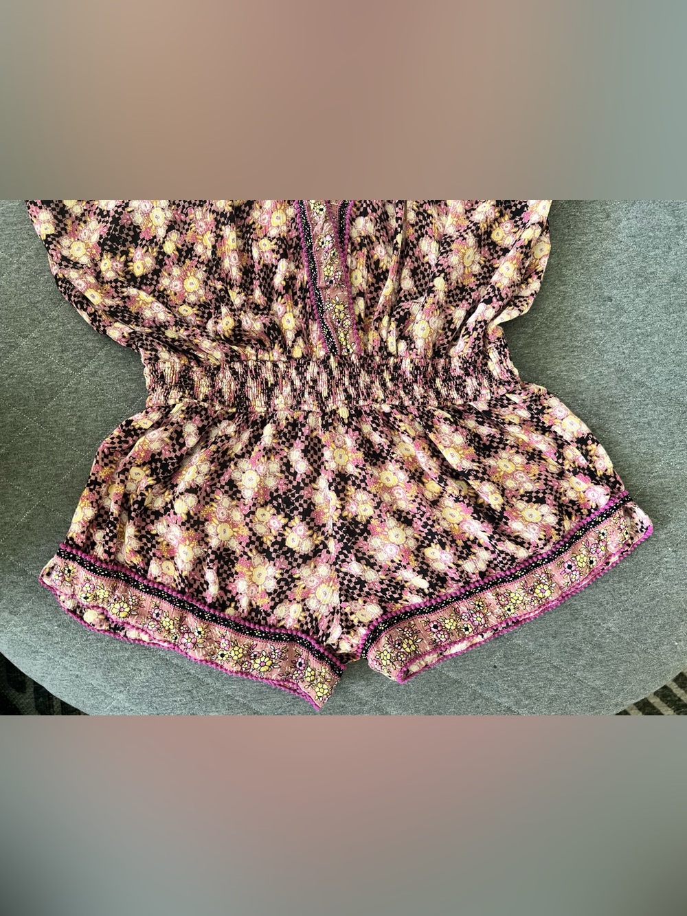 POUPETTE ST BARTH Small Amora Pink Fressia Romper Orig $250 Exc Cond - Picture 6 of 8